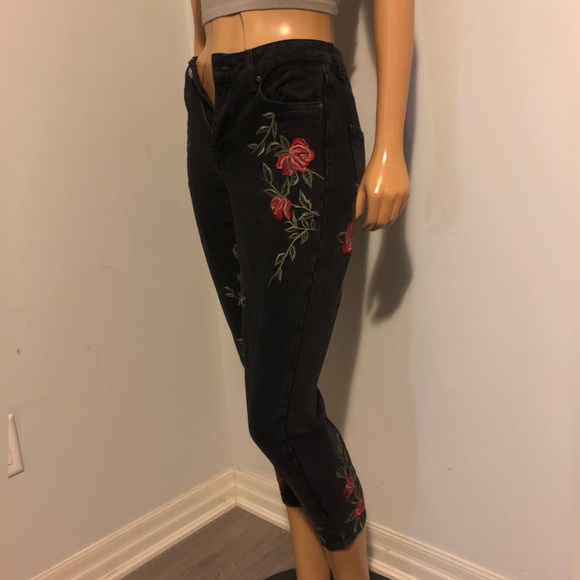Topshop Embroidered Jeans - Picture 2 of 2